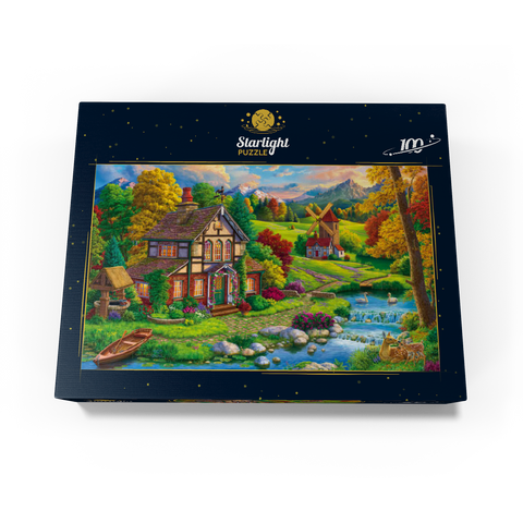 Beautiful Cozy House by the River 100 Jigsaw Puzzle box view3