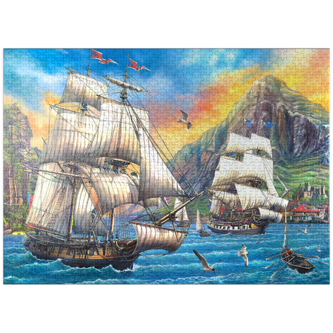 puzzleplate Majestic Sailboats in the Sea 1000 Jigsaw Puzzle