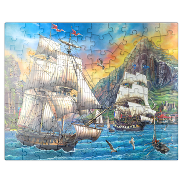 puzzleplate Majestic Sailboats in the Sea 100 Jigsaw Puzzle