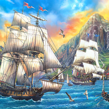 Majestic Sailboats in the Sea 100 Jigsaw Puzzle 3D Modell