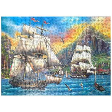 puzzleplate Majestic Sailboats in the Sea 500 Jigsaw Puzzle