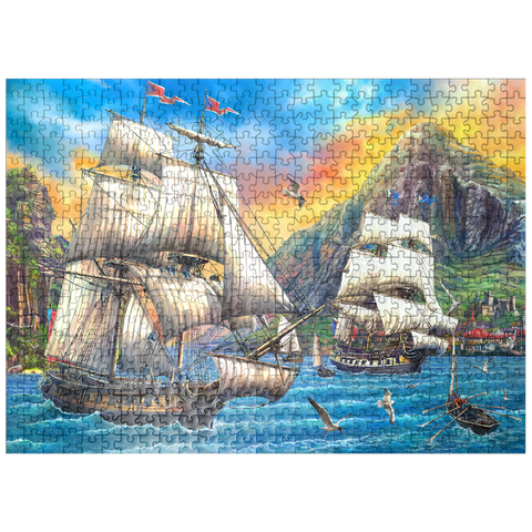 puzzleplate Majestic Sailboats in the Sea 500 Jigsaw Puzzle