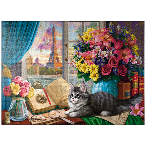 puzzleplate View of the Eiffel Tower from the Window 1000 Jigsaw Puzzle