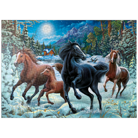 puzzleplate Winter Horses 1000 Jigsaw Puzzle