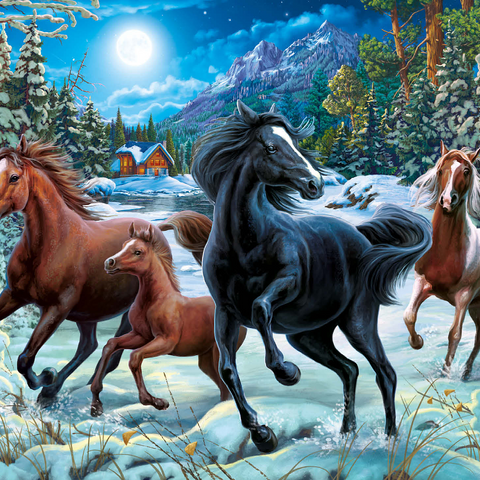 Winter Horses 1000 Jigsaw Puzzle 3D Modell