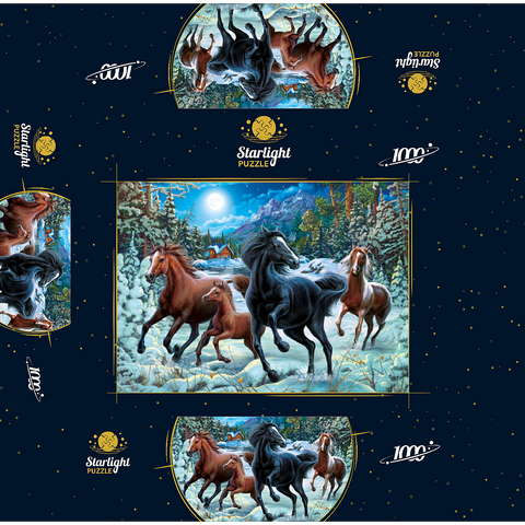 Winter Horses 1000 Jigsaw Puzzle box 3D Modell