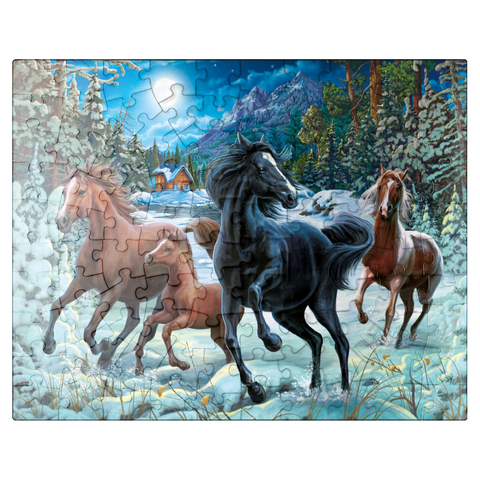 puzzleplate Winter Horses 100 Jigsaw Puzzle