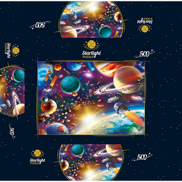 Sunrise in Space 500 Jigsaw Puzzle box 3D Modell