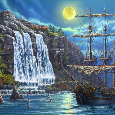 Ship in the Night 1000 Jigsaw Puzzle 3D Modell