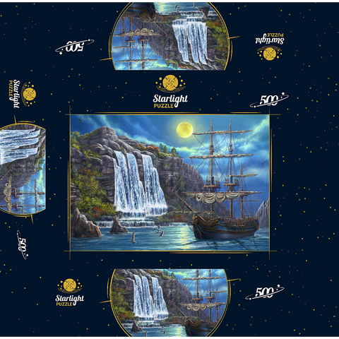 Ship in the Night 500 Jigsaw Puzzle box 3D Modell