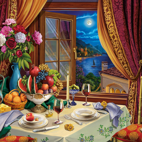 Romantic Dinner 500 Jigsaw Puzzle 3D Modell