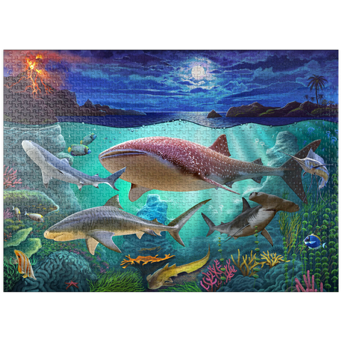 puzzleplate Sharks 1000 Jigsaw Puzzle