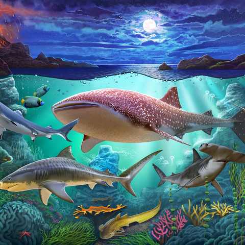 Sharks 1000 Jigsaw Puzzle 3D Modell