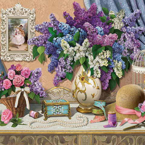 Accessories & Lilac 100 Jigsaw Puzzle 3D Modell