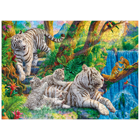 puzzleplate Family of White Tiger 500 Jigsaw Puzzle