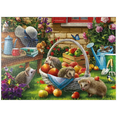 puzzleplate Hedgehogs in the Garden 1000 Jigsaw Puzzle