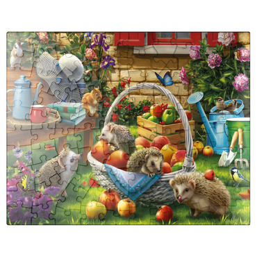 puzzleplate Hedgehogs in the Garden 100 Jigsaw Puzzle