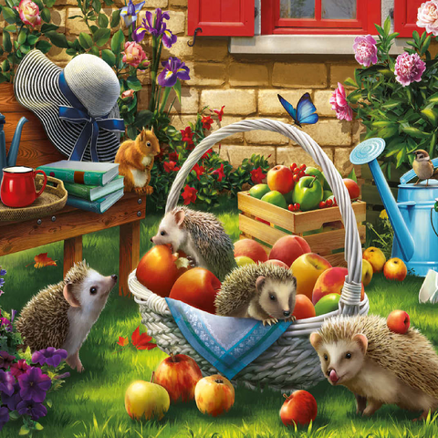 Hedgehogs in the Garden 100 Jigsaw Puzzle 3D Modell