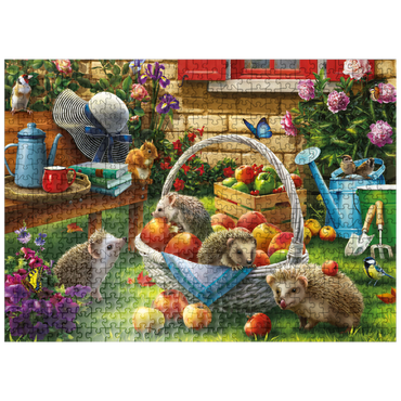 puzzleplate Hedgehogs in the Garden 500 Jigsaw Puzzle