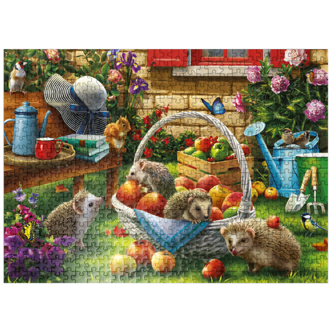 puzzleplate Hedgehogs in the Garden 500 Jigsaw Puzzle