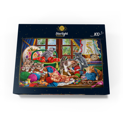 The Cheerful Kittens with Yarn 100 Jigsaw Puzzle box view3