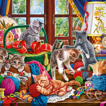 The Cheerful Kittens with Yarn 100 Jigsaw Puzzle 3D Modell