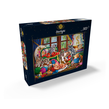 The Cheerful Kittens with Yarn 500 Jigsaw Puzzle box view2