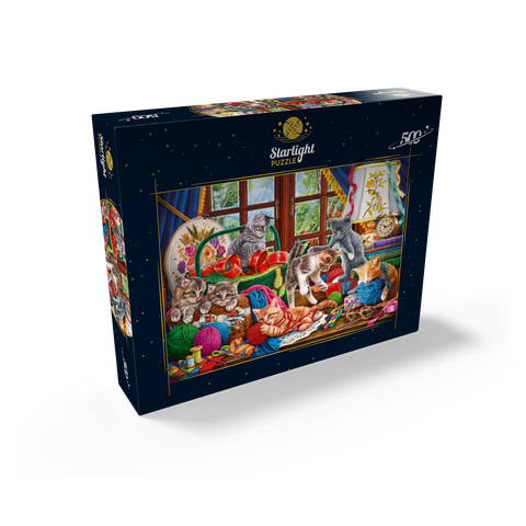 The Cheerful Kittens with Yarn 500 Jigsaw Puzzle box view2