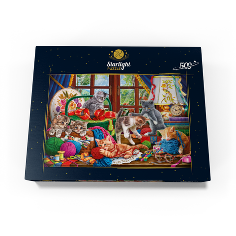 The Cheerful Kittens with Yarn 500 Jigsaw Puzzle box view3