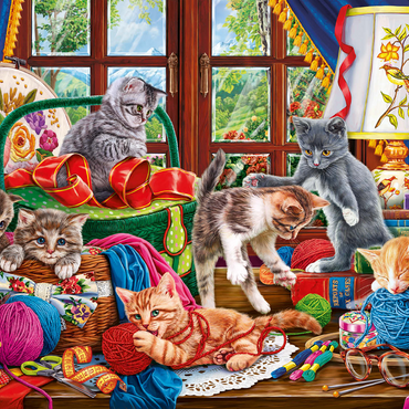 The Cheerful Kittens with Yarn 500 Jigsaw Puzzle 3D Modell