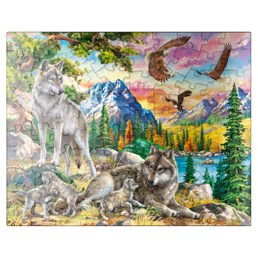 puzzleplate Wolves and Eagles 100 Jigsaw Puzzle