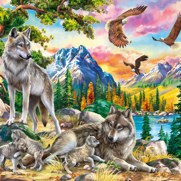 Wolves and Eagles 100 Jigsaw Puzzle 3D Modell