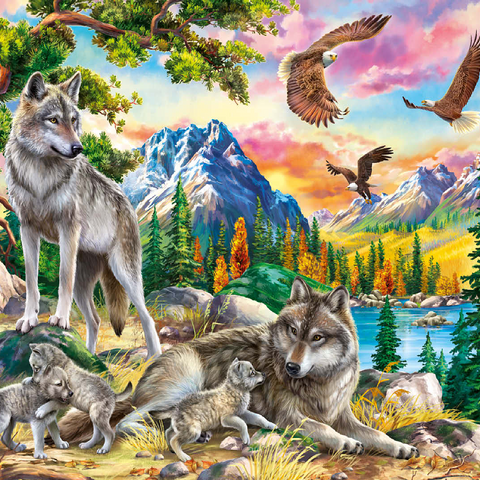 Wolves and Eagles 100 Jigsaw Puzzle 3D Modell