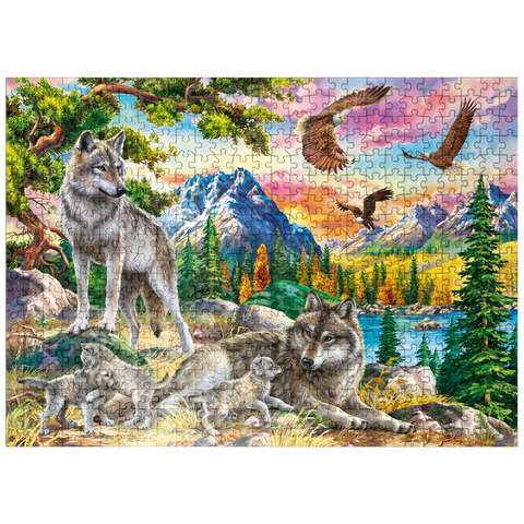 puzzleplate Wolves and Eagles 500 Jigsaw Puzzle