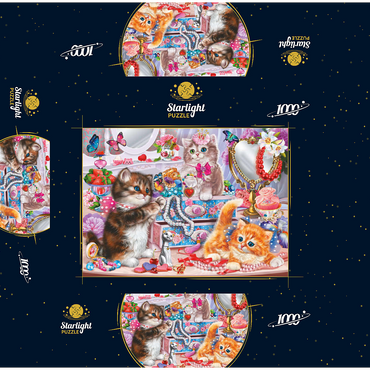 Cute Kittens with Beads 1000 Jigsaw Puzzle box 3D Modell