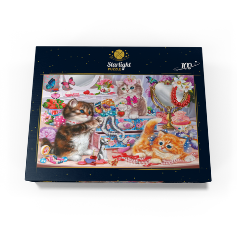 Cute Kittens with Beads 100 Jigsaw Puzzle box view3