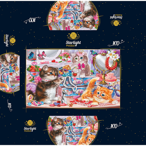 Cute Kittens with Beads 100 Jigsaw Puzzle box 3D Modell