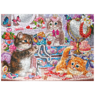 puzzleplate Cute Kittens with Beads 500 Jigsaw Puzzle