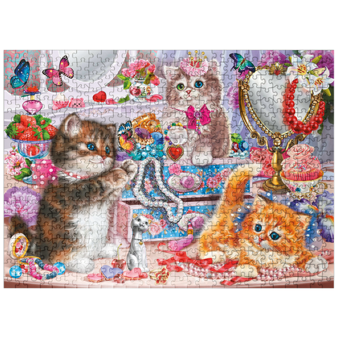 puzzleplate Cute Kittens with Beads 500 Jigsaw Puzzle