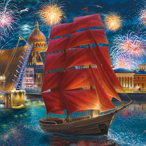 Scarlet Sails 1000 Jigsaw Puzzle 3D Modell