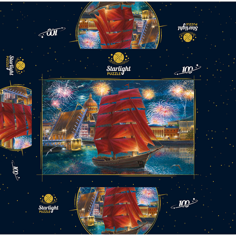 Scarlet Sails 100 Jigsaw Puzzle box 3D Modell