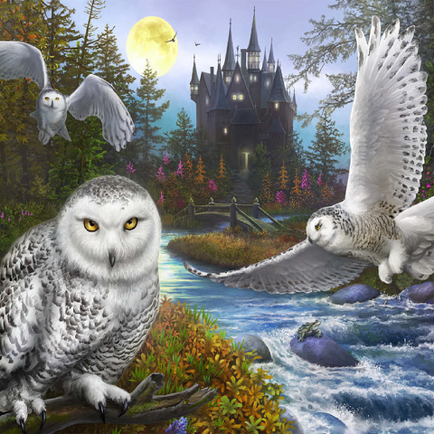 Snowy Owls 100 Jigsaw Puzzle 3D Modell