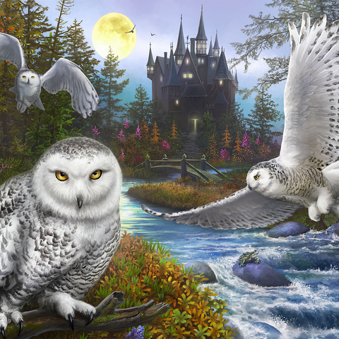 Snowy Owls 500 Jigsaw Puzzle 3D Modell