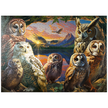 puzzleplate Owls at Sunset 1000 Jigsaw Puzzle