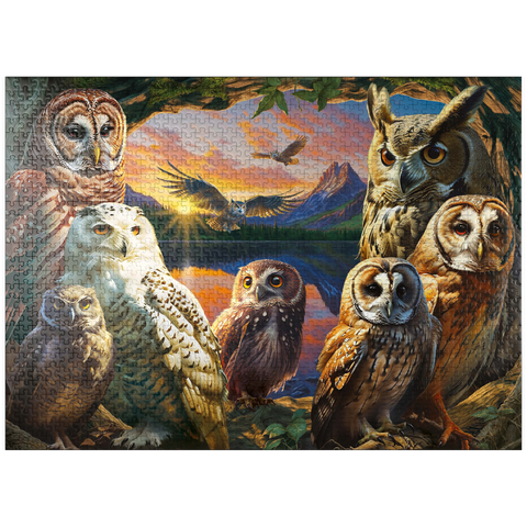 puzzleplate Owls at Sunset 1000 Jigsaw Puzzle