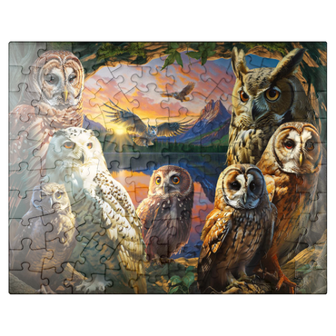 puzzleplate Owls at Sunset 100 Jigsaw Puzzle