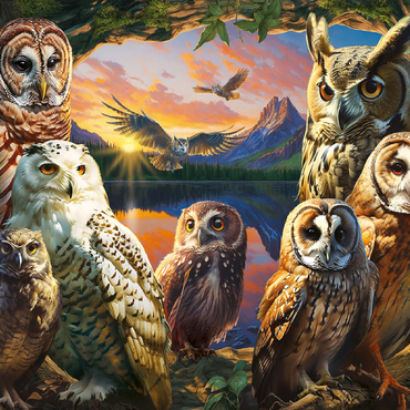 Owls at Sunset 100 Jigsaw Puzzle 3D Modell