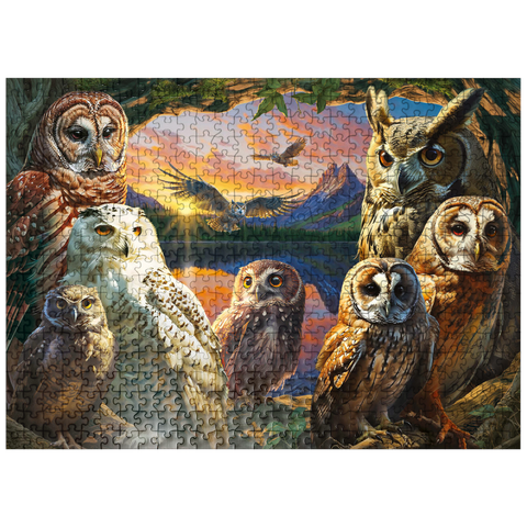 puzzleplate Owls at Sunset 500 Jigsaw Puzzle