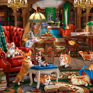 Corgi in the Library 1000 Jigsaw Puzzle 3D Modell