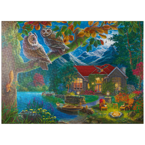 puzzleplate Owls & Night House 1000 Jigsaw Puzzle